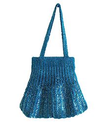 Blue Beaded Bag