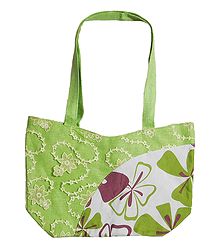 Jute Bag with One Zipped Pocket and One Small Open Pocket