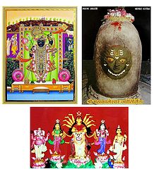 Mahakaleshwar Jyotirlinga, Durga and Balaji - Set of 3 Posters