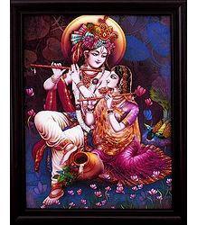 Radha Krishna Playing Flute