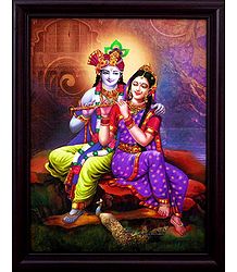 Radha Learning Flute from Krishna