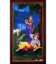 Krishna Enjoying Radha's Flute