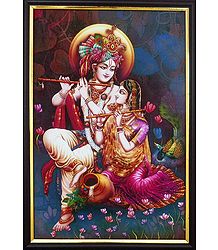 Radha Krishna Playing Flute