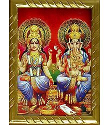 Lakshmi and Ganesha - Framed Picture