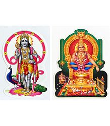 Murugan and Ayyappan - Set of Two Stickers
