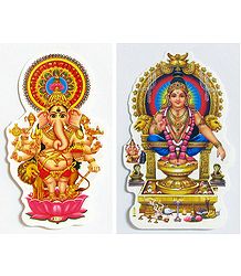 Ganesha and Ayyappan - Set of Two Stickers