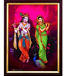 Radha Krishna Playing Flute