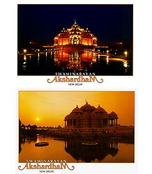 Akshardham Temple at Night, New Delhi - 2 Small Posters