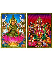 Lakshmi and Satyanarayan - Set of 2 Posters