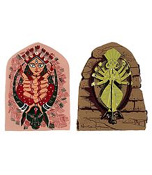 Goddess Durga - Set of 2 Small Poster