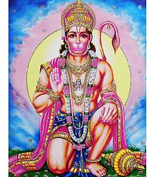 Hanuman - Devotee of Lord Rama - Glitter Poster
