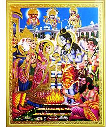 Marriage of Shiva and Parvati - Unframed Poster