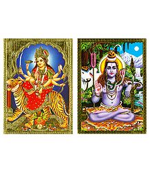 Bhagawati and Shiva - Set of 2 Unframed Posters