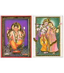 Ganesha and Radha Krishna - Set of 2 Posters