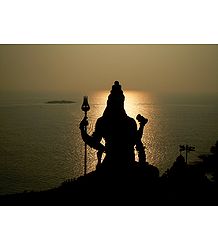 Sun Set Behind Lord Shiva in Murdeshwar, Karnataka
