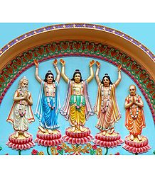 Pancha Gosain - Gaur, Nitai, Advaita Acharya, Roop and Sanatan