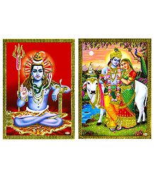 Shiva and Radha Krishna - Set of 2 Posters