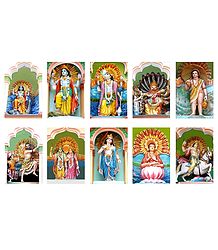 Dashavatar - Ten Incarnations of Lord Vishnu - Set of 10 Photo Prints