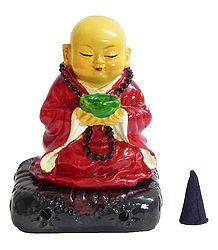 Buddhist Monk Incense Burner with 16 Incense Cones