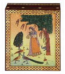 Ragini Kakubha - Jewelry Box with Gemstone Painting