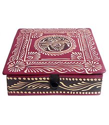 Embossed Leather Square Jewelry Box
