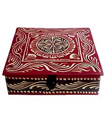 Hand Painted Leather Square Jewelry Box