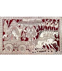 Krishna Showing His Vishvarupa to Arjuna During the Kurukshetra War of Mahabharata
