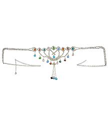 White Stone with Multicolor Bead Kamarband