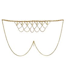 White Stone Studded Golden Kamarband