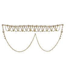 White Stone Studded Golden Kamarband