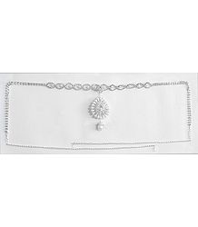 White Beaded and Stone Studded Kamarband