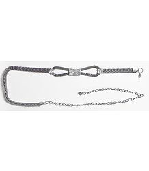 White Stone Studded Rectangle Pendant Kamarband