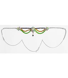 Multicolor Crystal Beads and White Stone Studded Kamarband