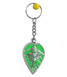 Acrylic Ganesha on Leaf Key Ring