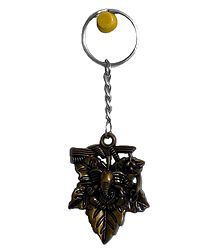 Acrylic Ganesha on Leaf Key Ring