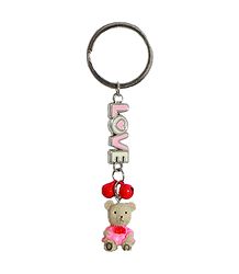Metal Key Ring with Acrylic Teddy Bear
