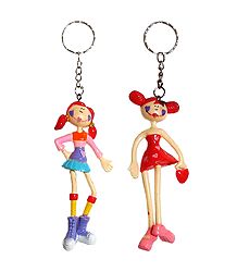 Set of 2 Doll Key Ring