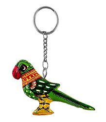 Wooden Parrot Key Chain