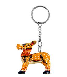 Wooden Deer Key Chain