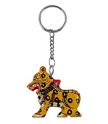 Wooden Tiger Key Chain