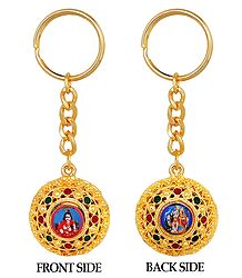 Double Sided Key Ring - Bal Gopal and Radha Krishna