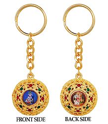 Double Sided Key Ring - Bal Gopal and Radha Krishna