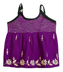 Kantha Stitched Purple Frock