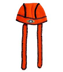 Saffron Cap with Black Embroidery