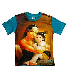 Printed Krishna on Yellow T-Shirt