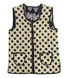 Reversible Printed Quilt Jacket with Pocket
