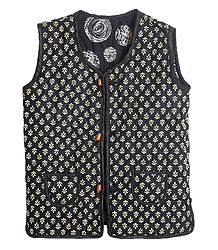 Reversible Printed Quilt Jacket with Pocket