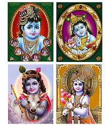 Set of 4 Krishna Posters