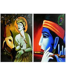 Lord Krishna - Set of 2 Posters