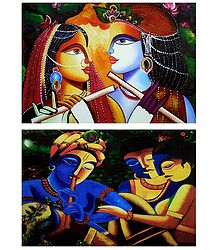 Radha Krishna - Set of 2 Posters